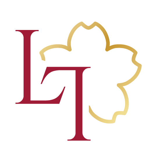 A red and gold logo with the letter l